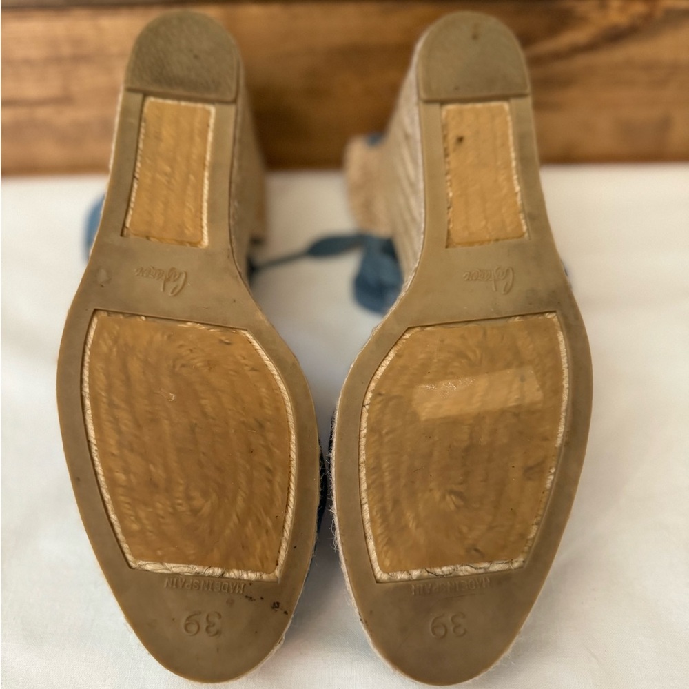 Castaner Blue and Beige Espadrille Wedges - Picture 5 of 7